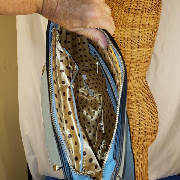 Melie Biaco Women's Vegan Blue Leather Shoulder Bag/Crossbody w/Gold Hardware - Picture 11 of 15